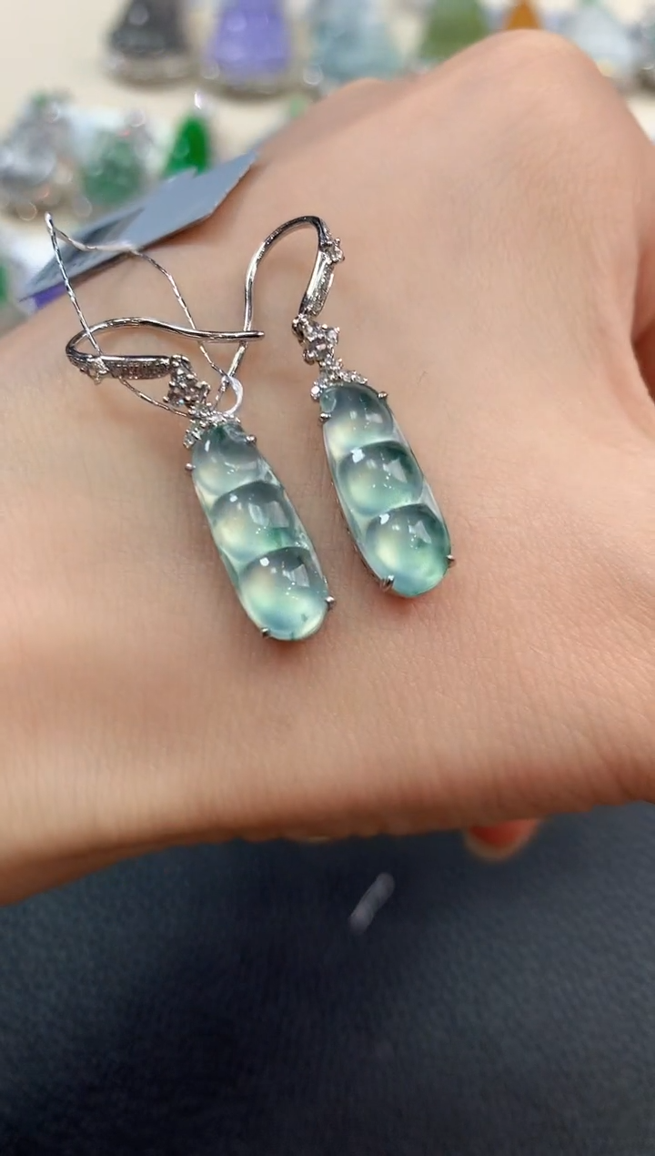 【闪购商品】翡翠耳饰18K金镶嵌n89     