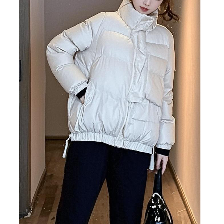 剪标款亮面90白鸭绒羽绒服无毛领【介意勿拍】