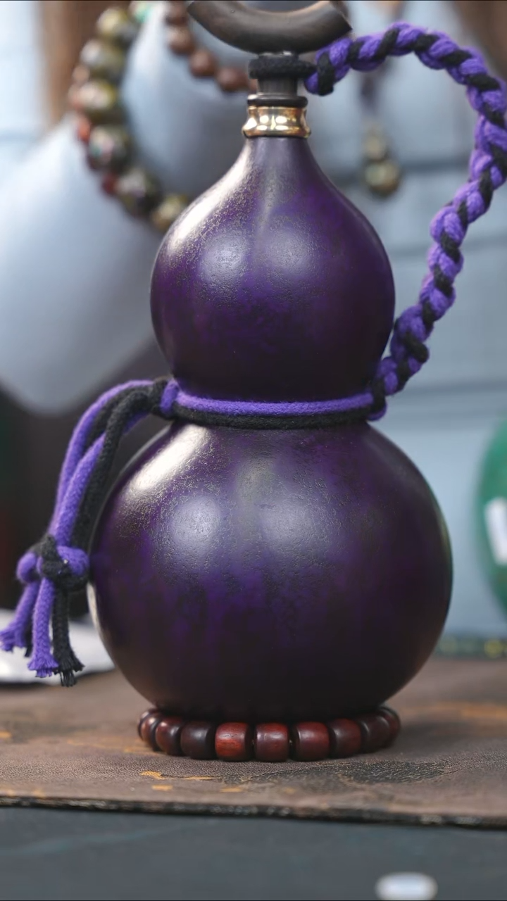 【闪购商品】WK197大漆酒葫芦不包手串及旋转底座