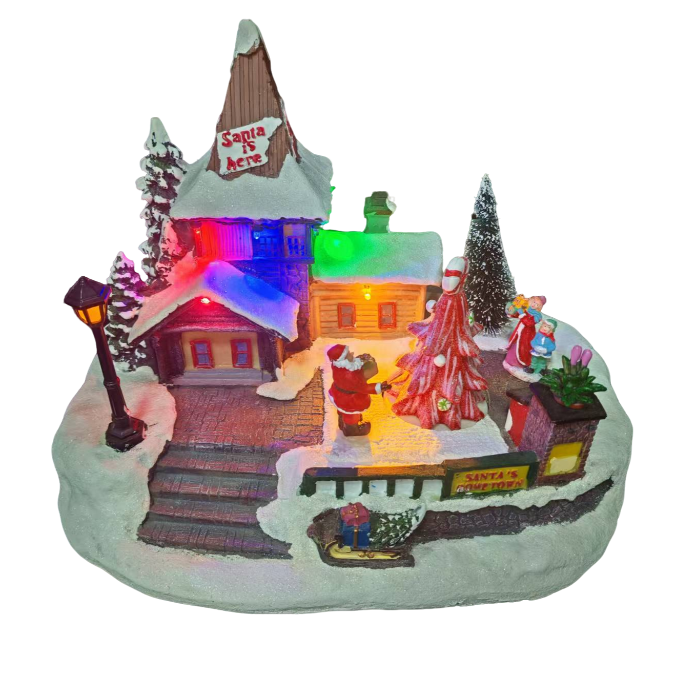 欧式花园旋转圣诞树装饰品迷你发光创意GR09装饰装饰摆件