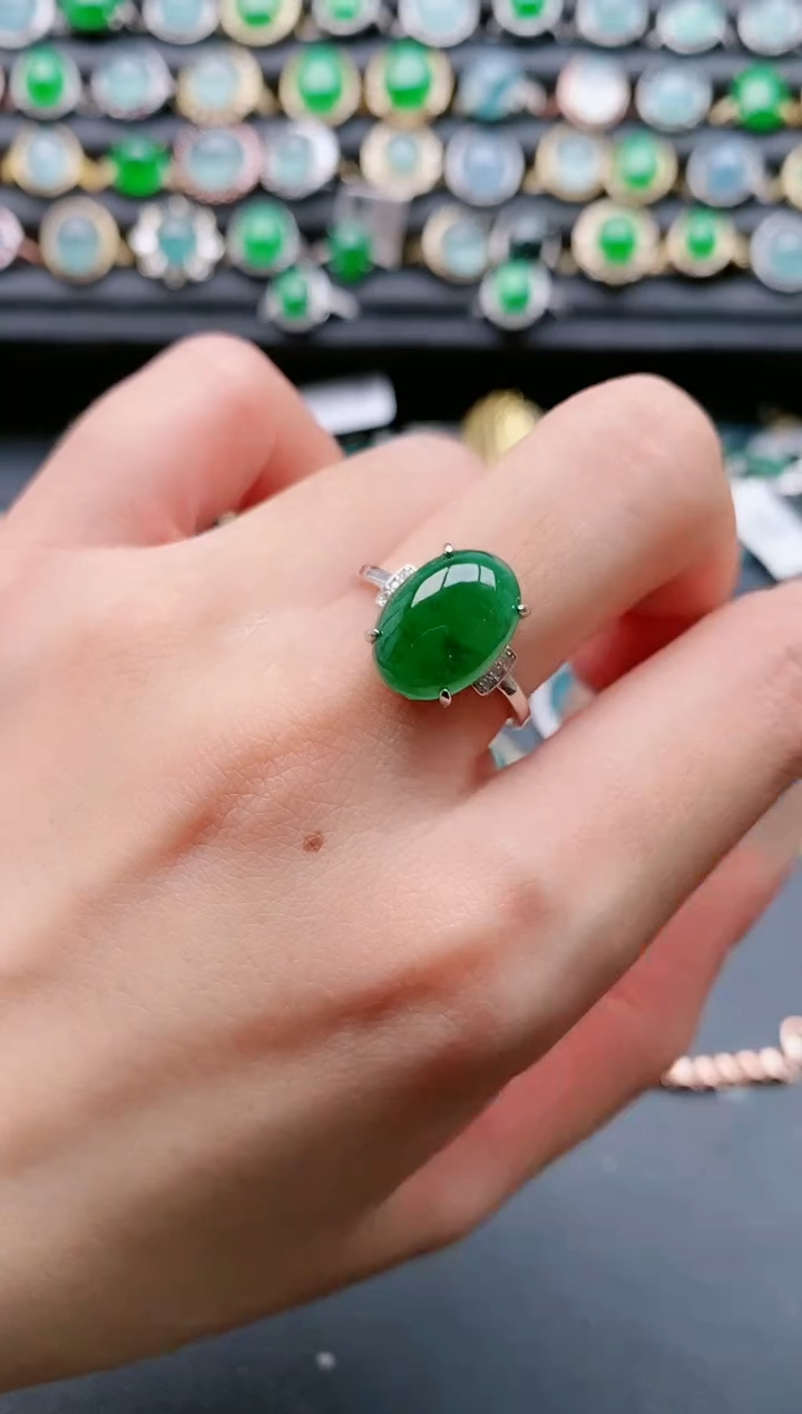 【闪购商品】翡翠戒指银S925镶嵌111111