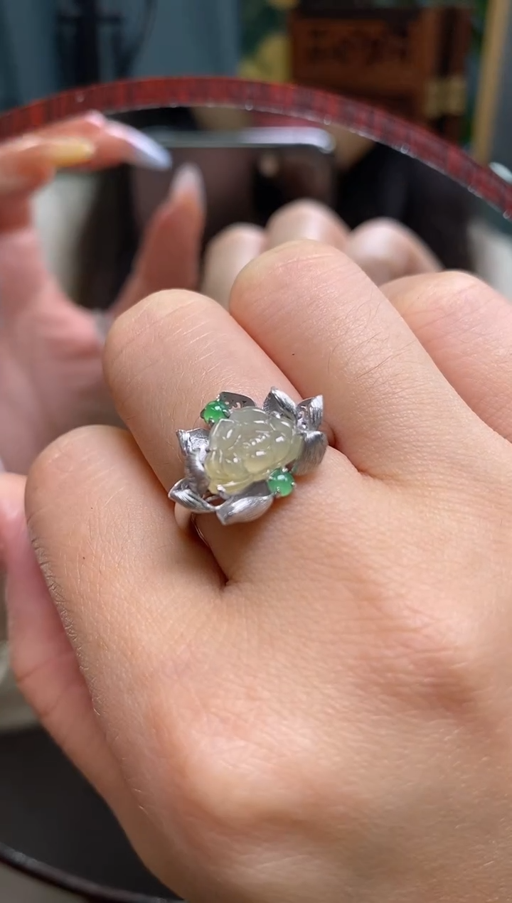 翡翠银S925镶嵌颈饰净货13139