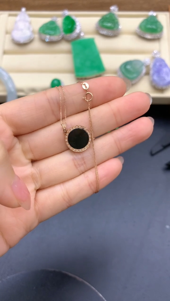 【闪购商品】翡翠颈饰18K金镶嵌325-中国好珍宝