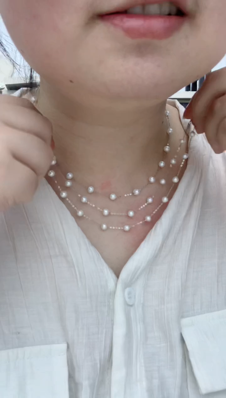 淡水珍珠银S925镶嵌项链q76 多样性发其一