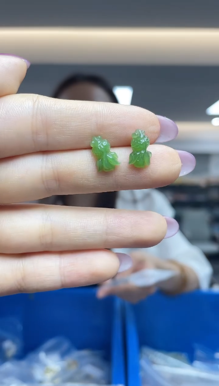 和田玉银S925镶嵌耳饰（多样性发一件）