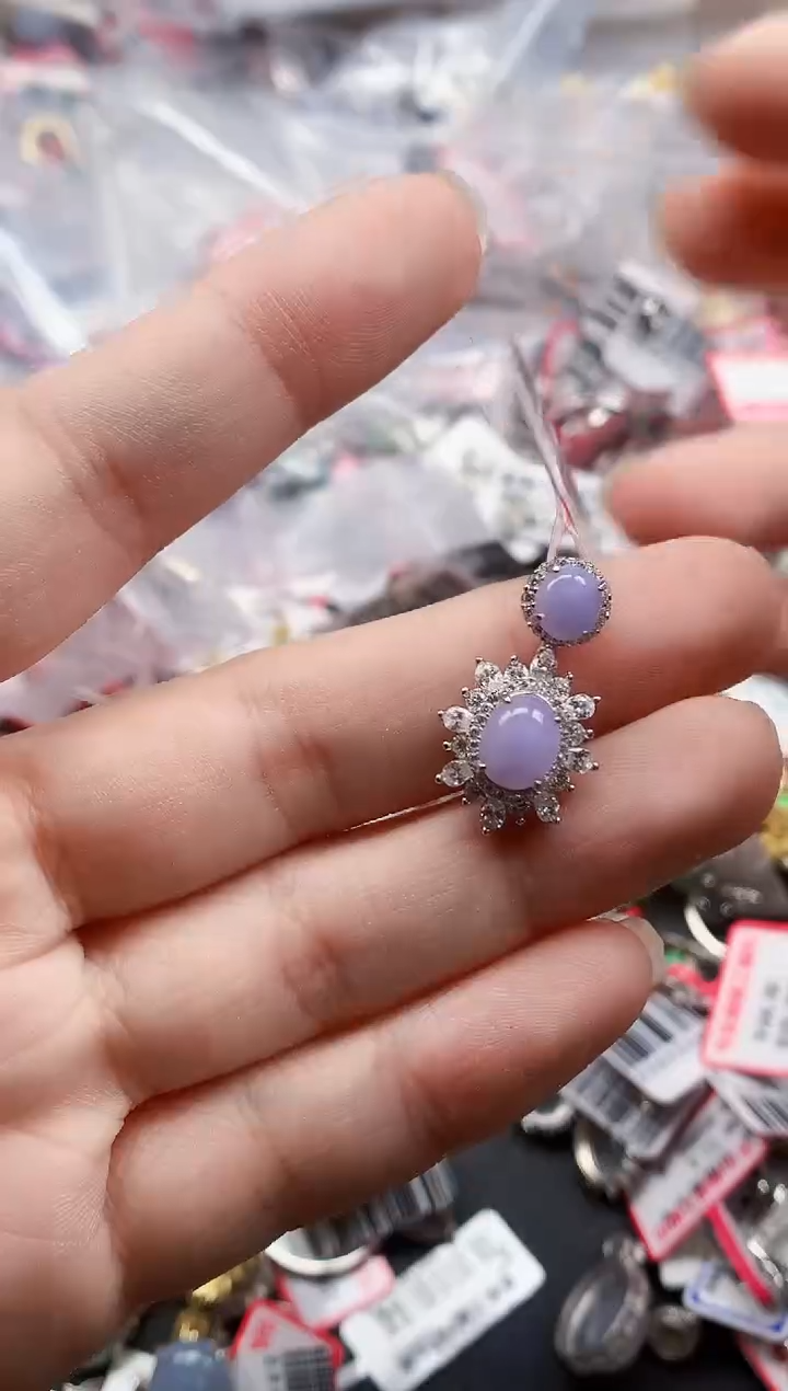 银S925镶嵌戒指翡翠天然A货缅甸翡翠