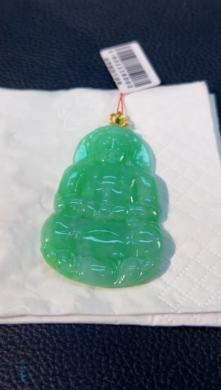 颈饰18K金镶嵌翡翠 缅料A货/支持复检/一件