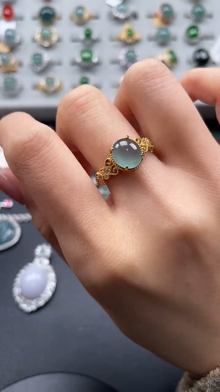 【闪购商品】翡翠戒指银S925镶嵌678967