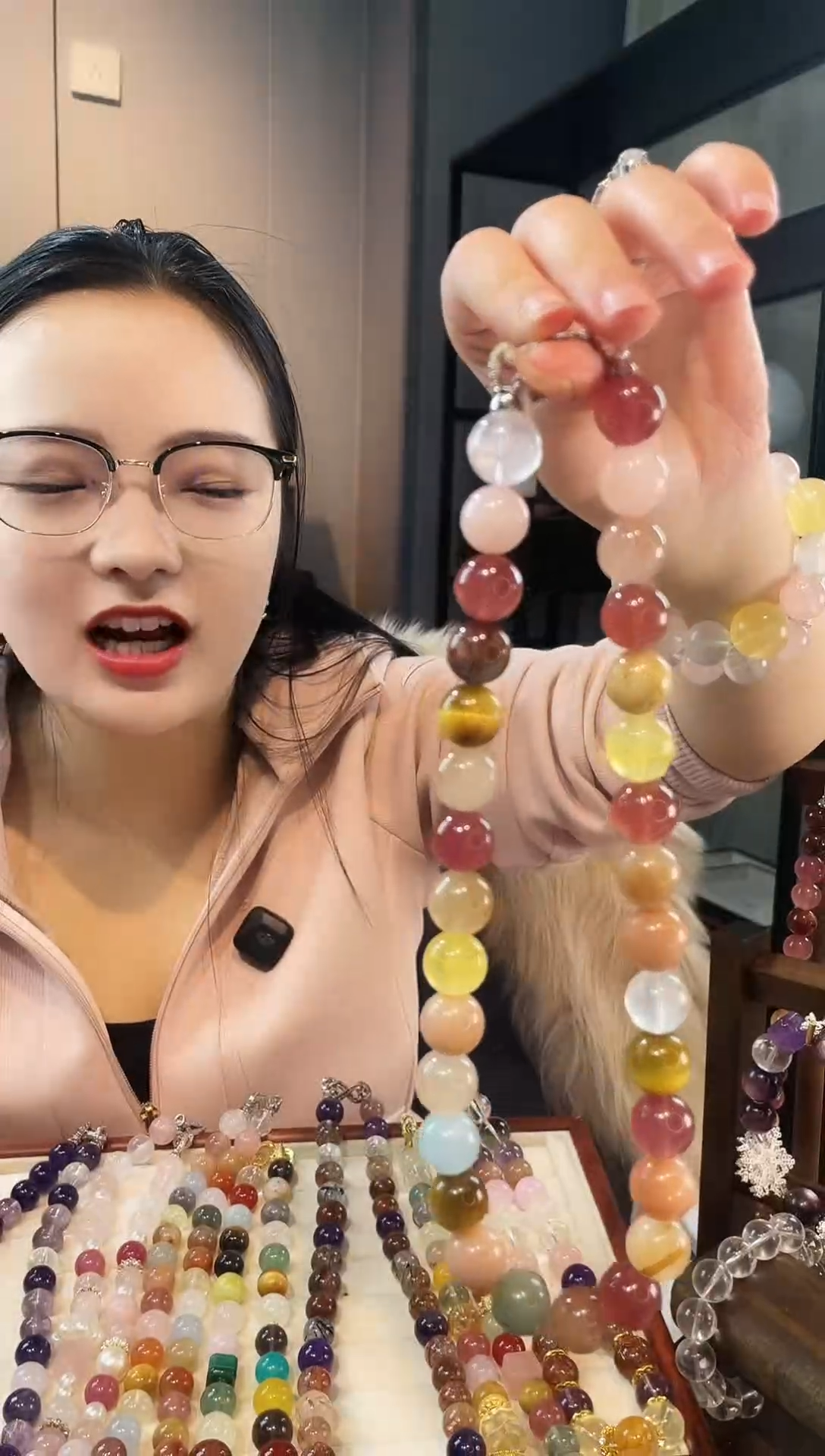 项链未镶嵌水晶兔毛大点位项链