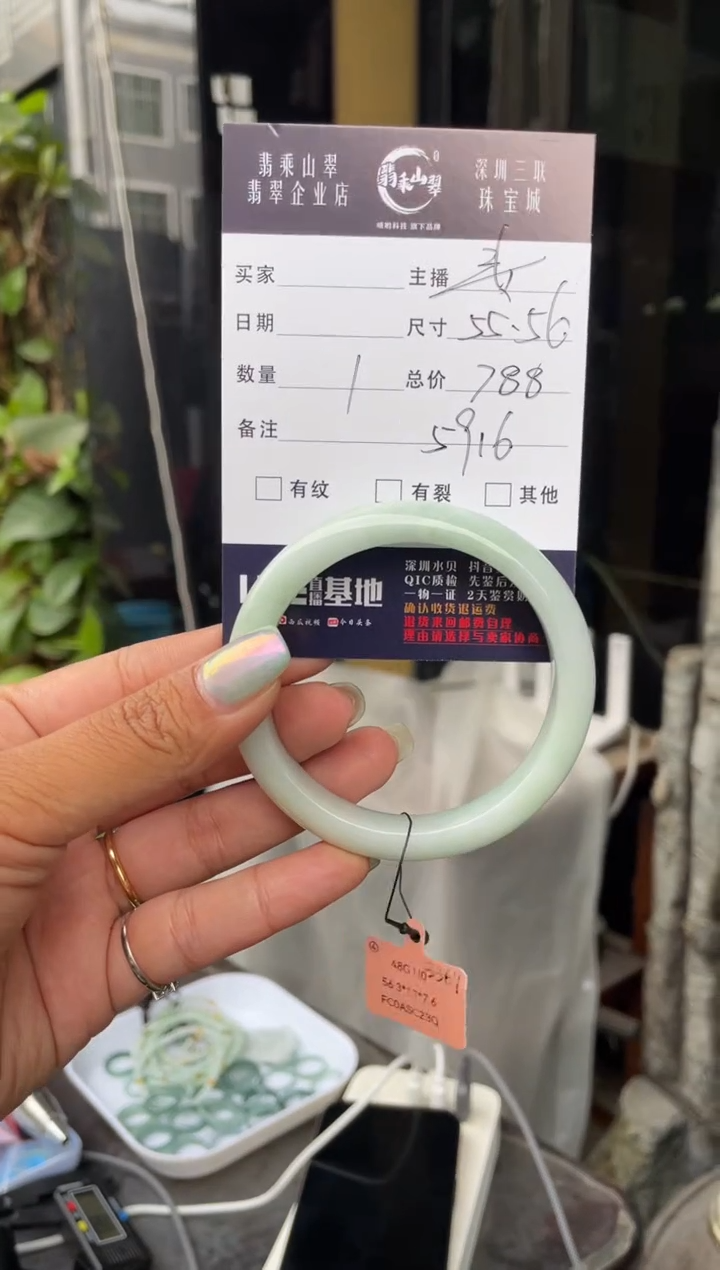 未镶嵌手镯翡翠C 56正圈 5916