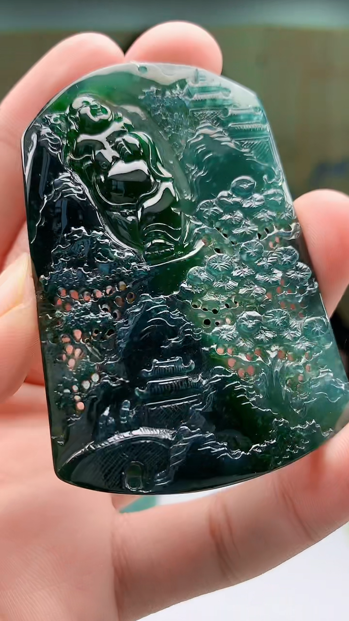 【闪购商品】定制翡翠未镶嵌4829bb-毛货挂件