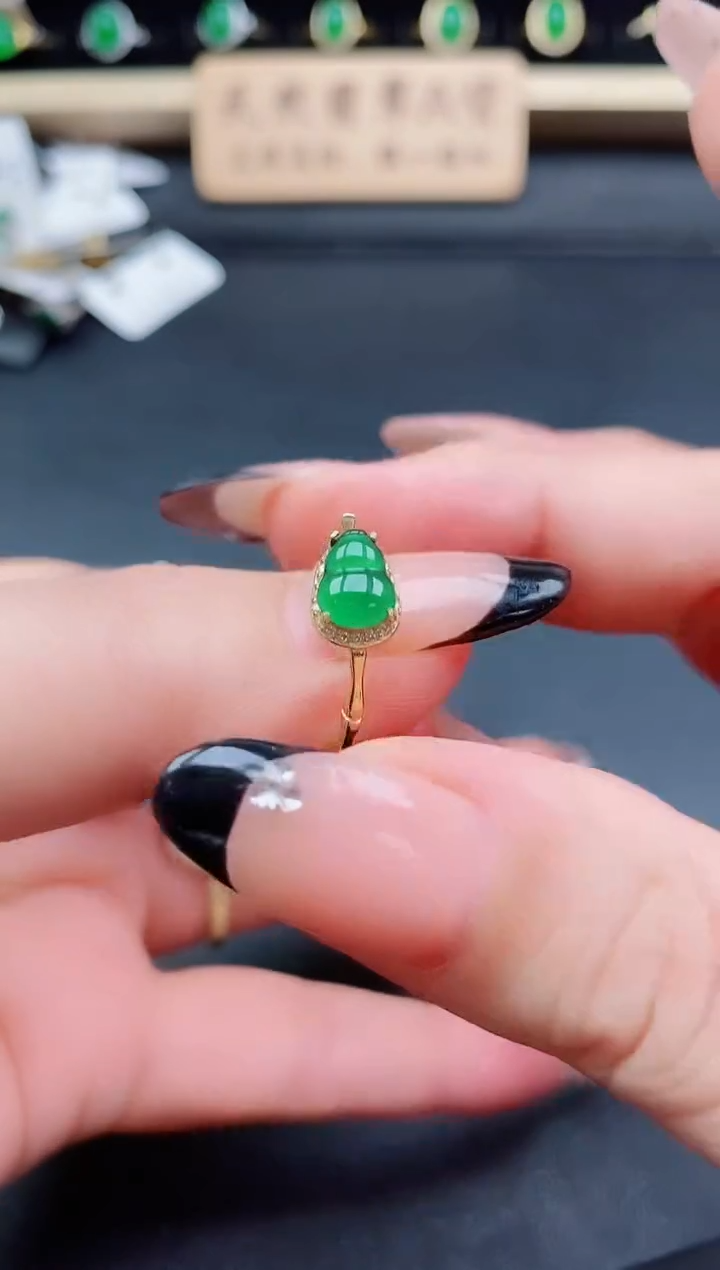银S925镶嵌戒指翡翠1
