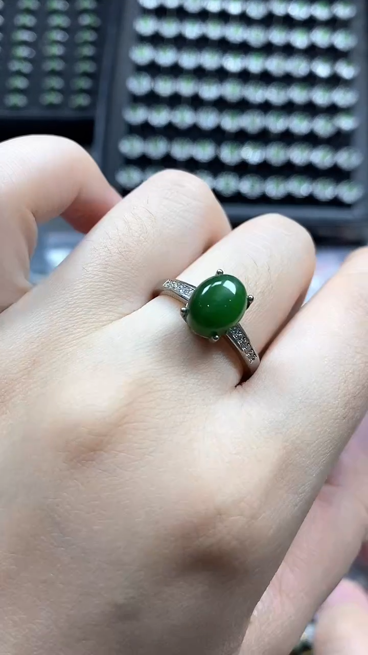 和田玉（碧玉）戒指合金多样性发货拍一发一