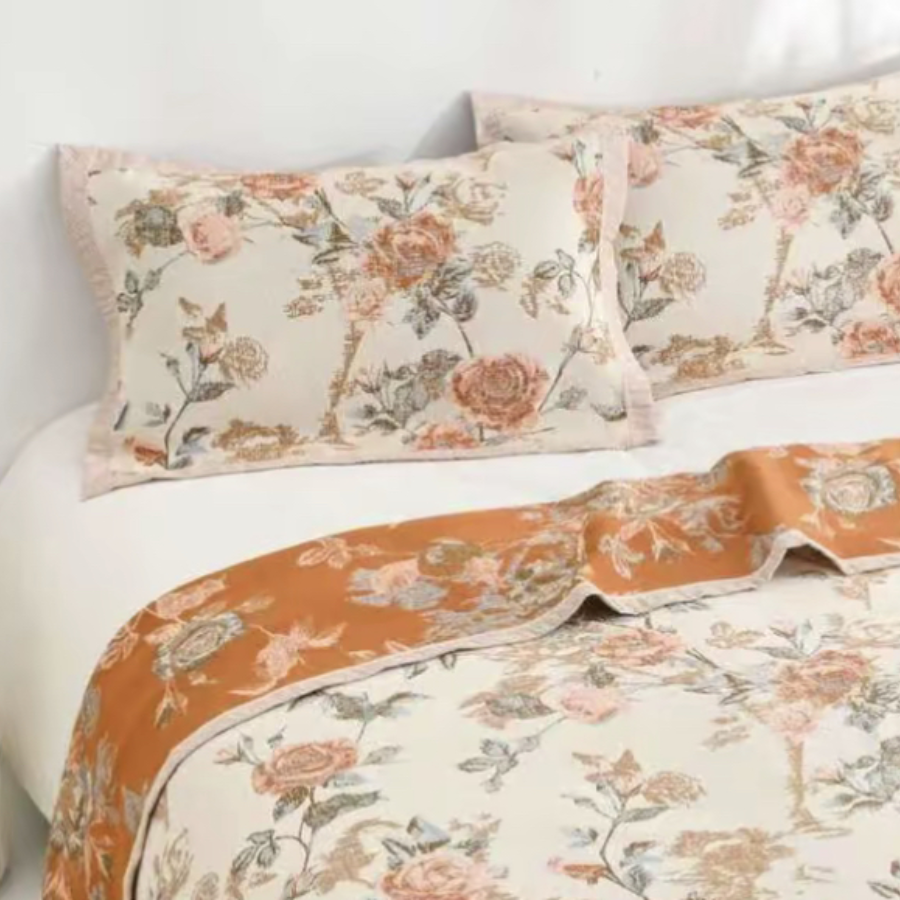 【槐开树下枕巾一对两只】亚麻多层纱布枕巾{50*80}