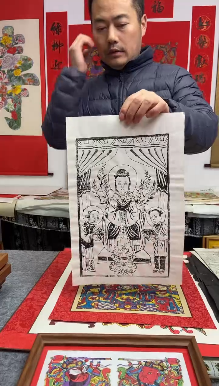 满**喜老年画老奶奶手工制作精品