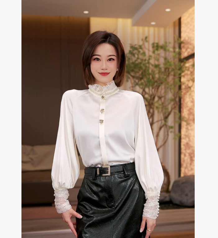 【淡雅佳人】Molly 时尚气质显瘦轻奢重工洋气优雅 上衣 M2530337