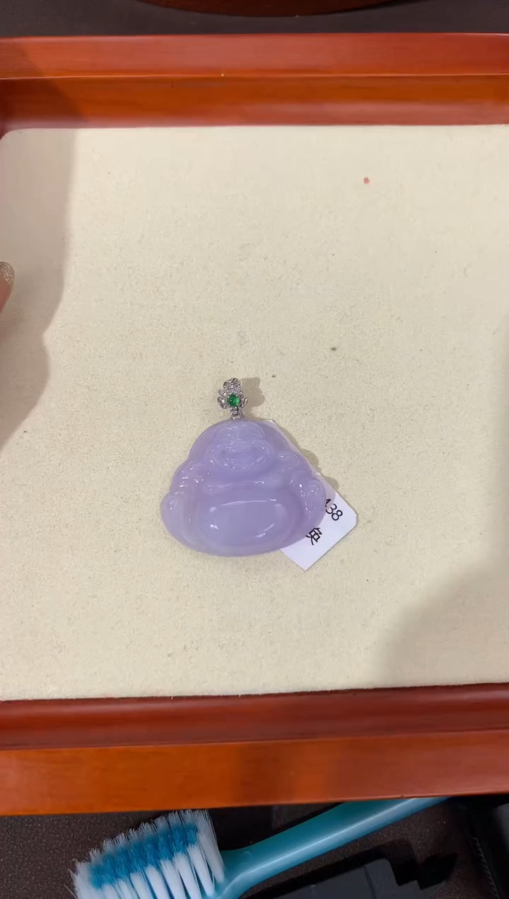 【闪购商品】翡翠颈饰18K金镶嵌天然缅甸a货翡翠