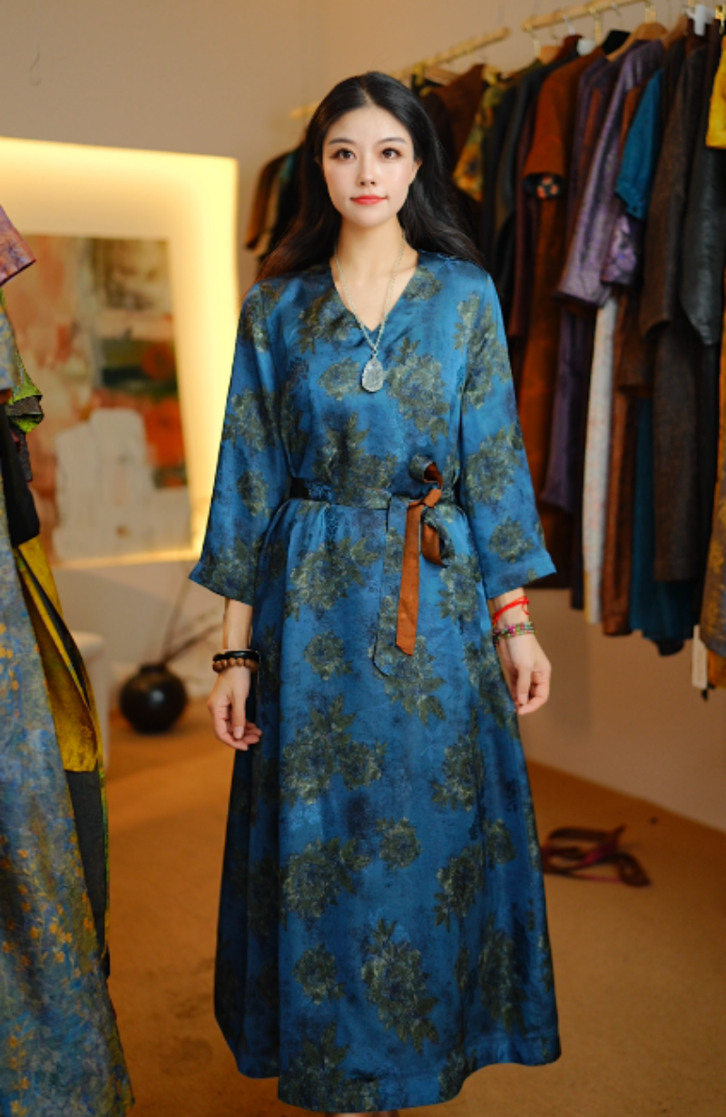 【蓝烟染花】新中式夏季专柜高端定制国风仙女裙