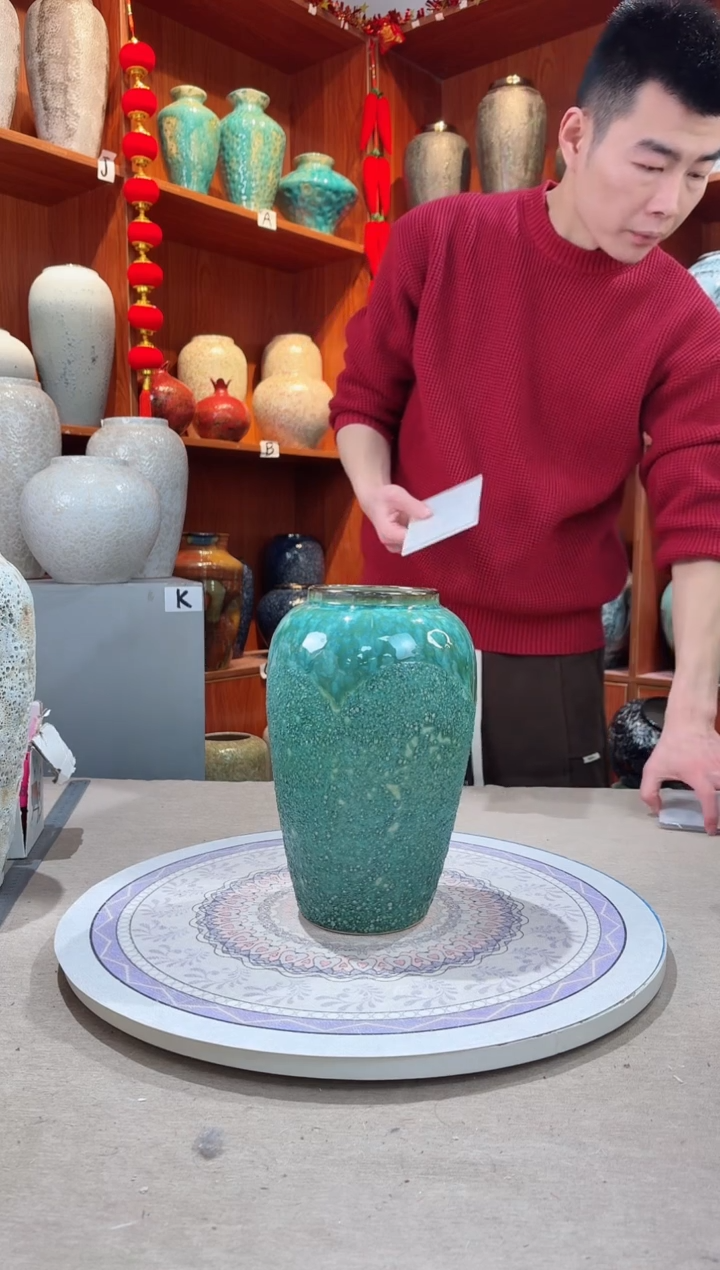 【闪购商品】瓶陶瓷花瓶 无花 绿森林中号