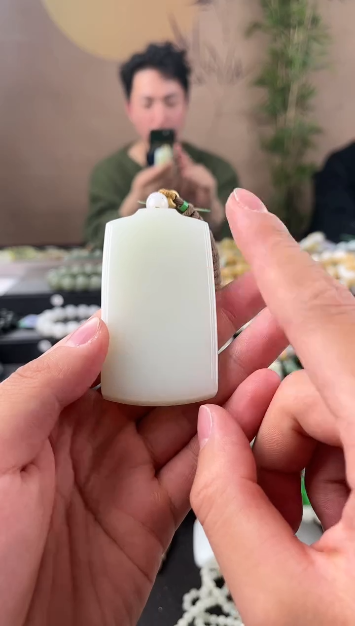 【闪购商品】和田玉无事牌未镶嵌且末天泰白玉无事牌微色差