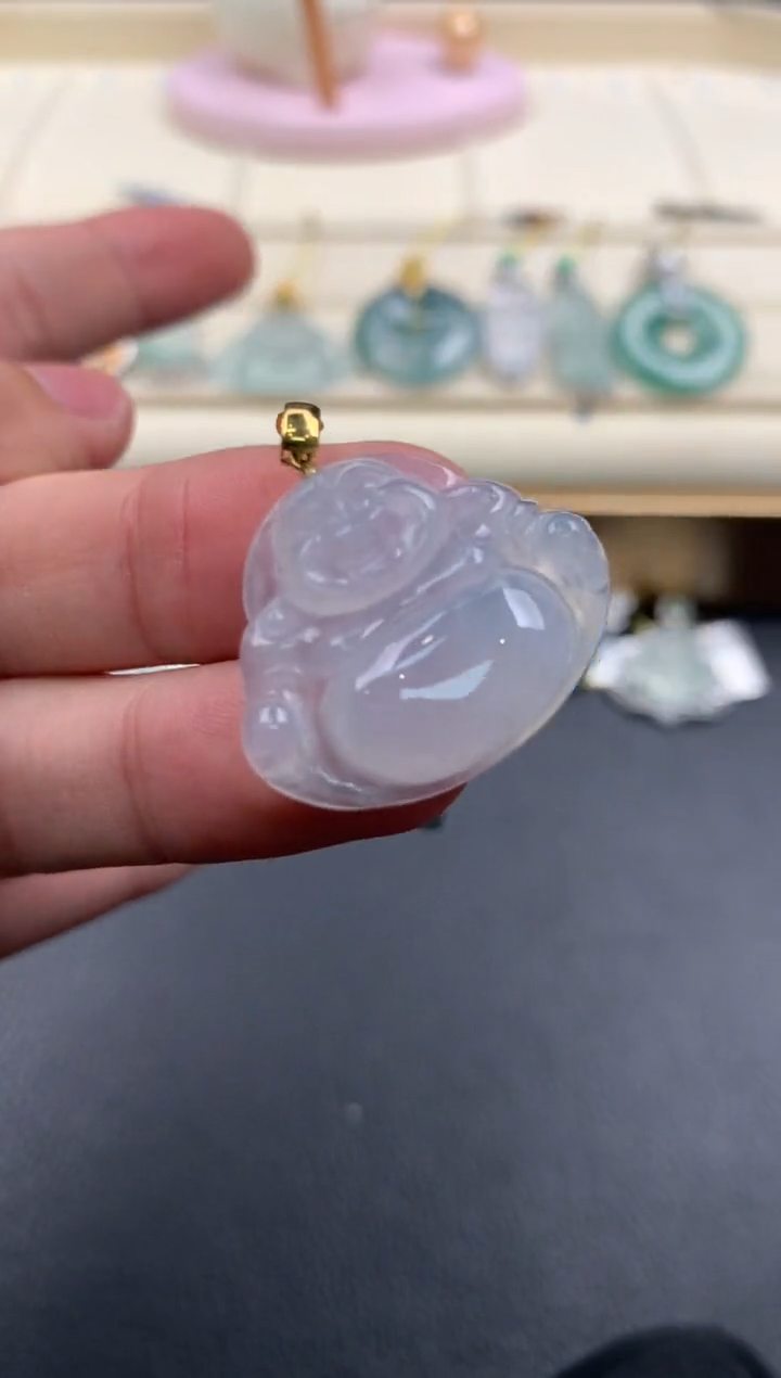 【闪购商品】翡翠颈饰18K金镶嵌A863      