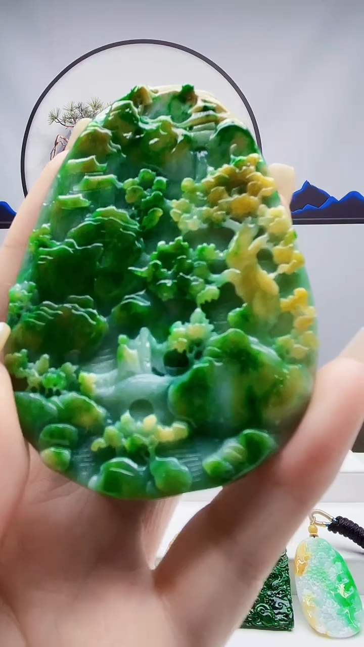 未镶嵌定制翡翠毛货-挂件69