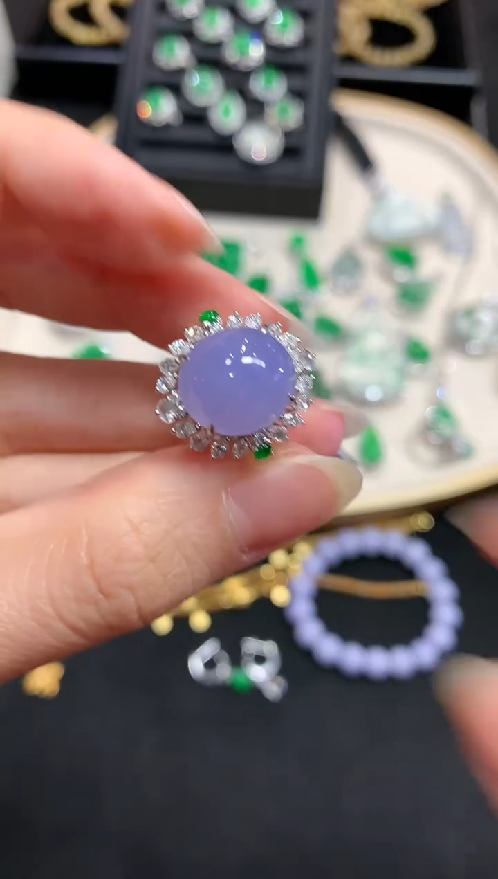 【闪购商品】翡翠戒指18K金镶嵌W673|26800