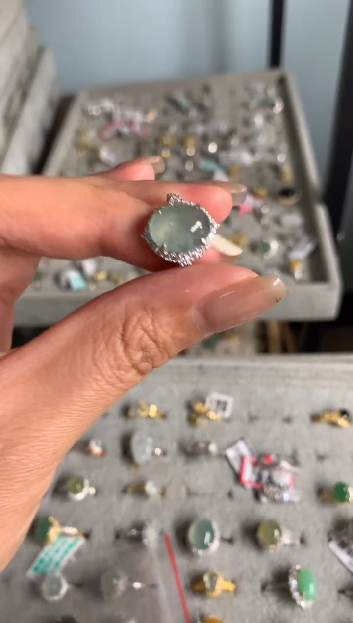 银S925镶嵌戒指翡翠5220