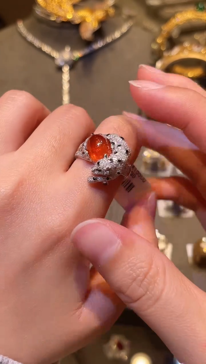 【闪购商品】石榴石（芬达石）戒指18K金镶嵌5.16ct