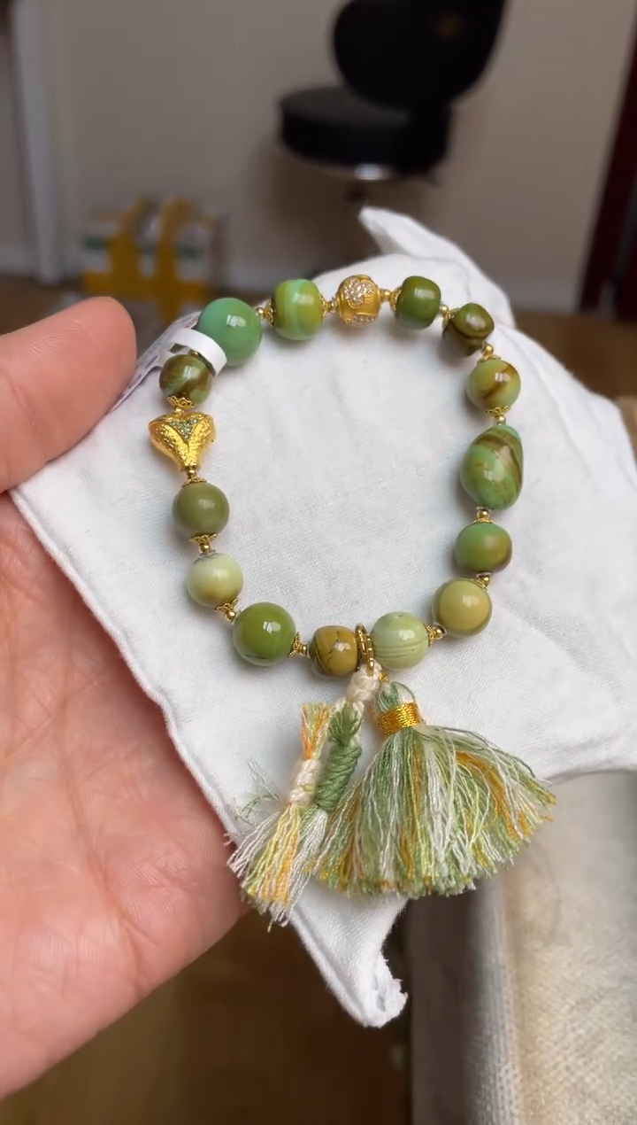 【闪购商品】绿松石手串18K金镶嵌121