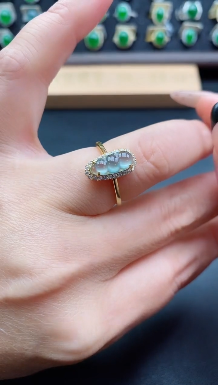 银S925镶嵌戒指翡翠1