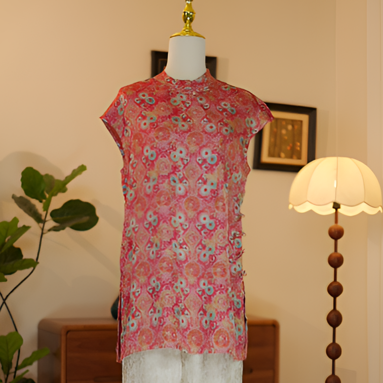 （凌凌仙）新中式香云纱工艺小飞袖小衫