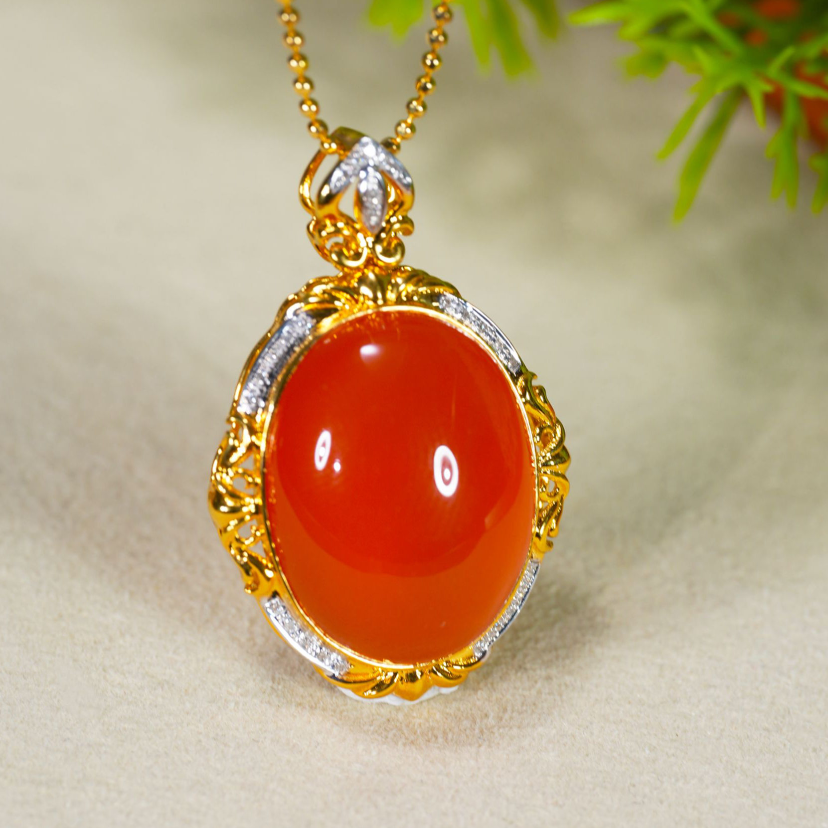【婧婧精选】典藏 · 18K河湾冰红鸽子蛋南红吊坠 不含链 主石≈20mm