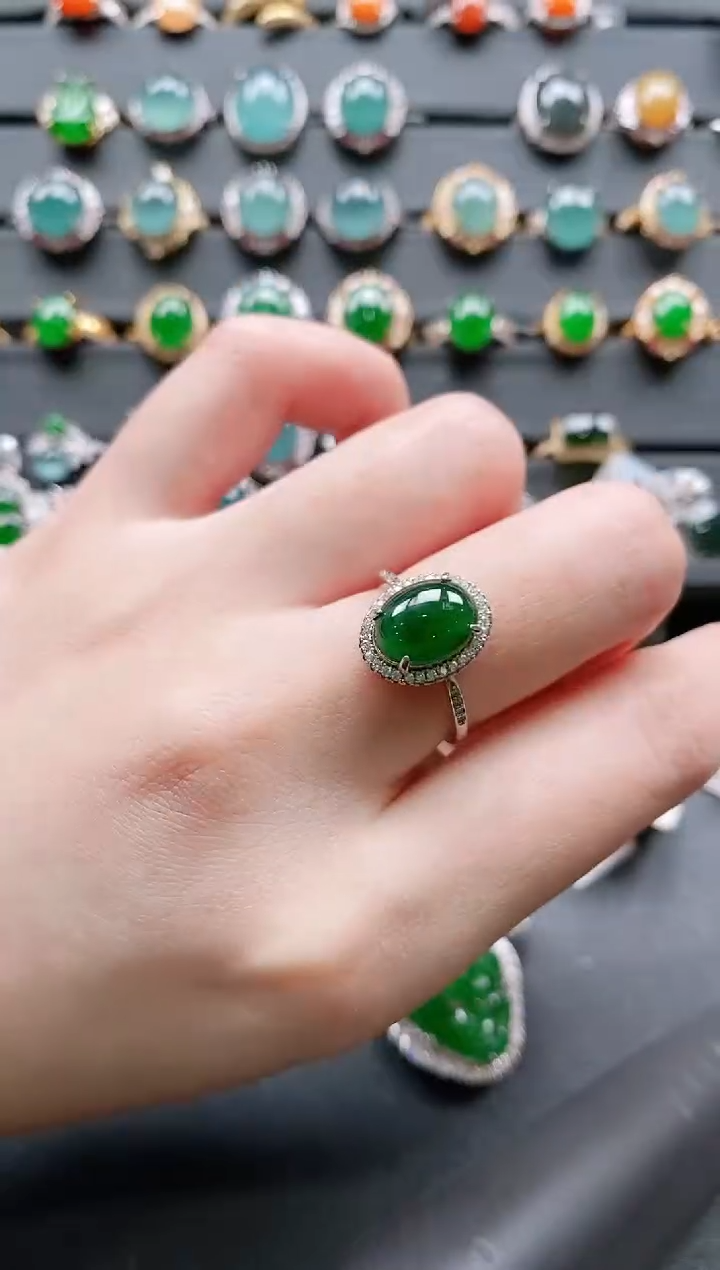 【闪购商品】翡翠戒指银S925镶嵌11111111