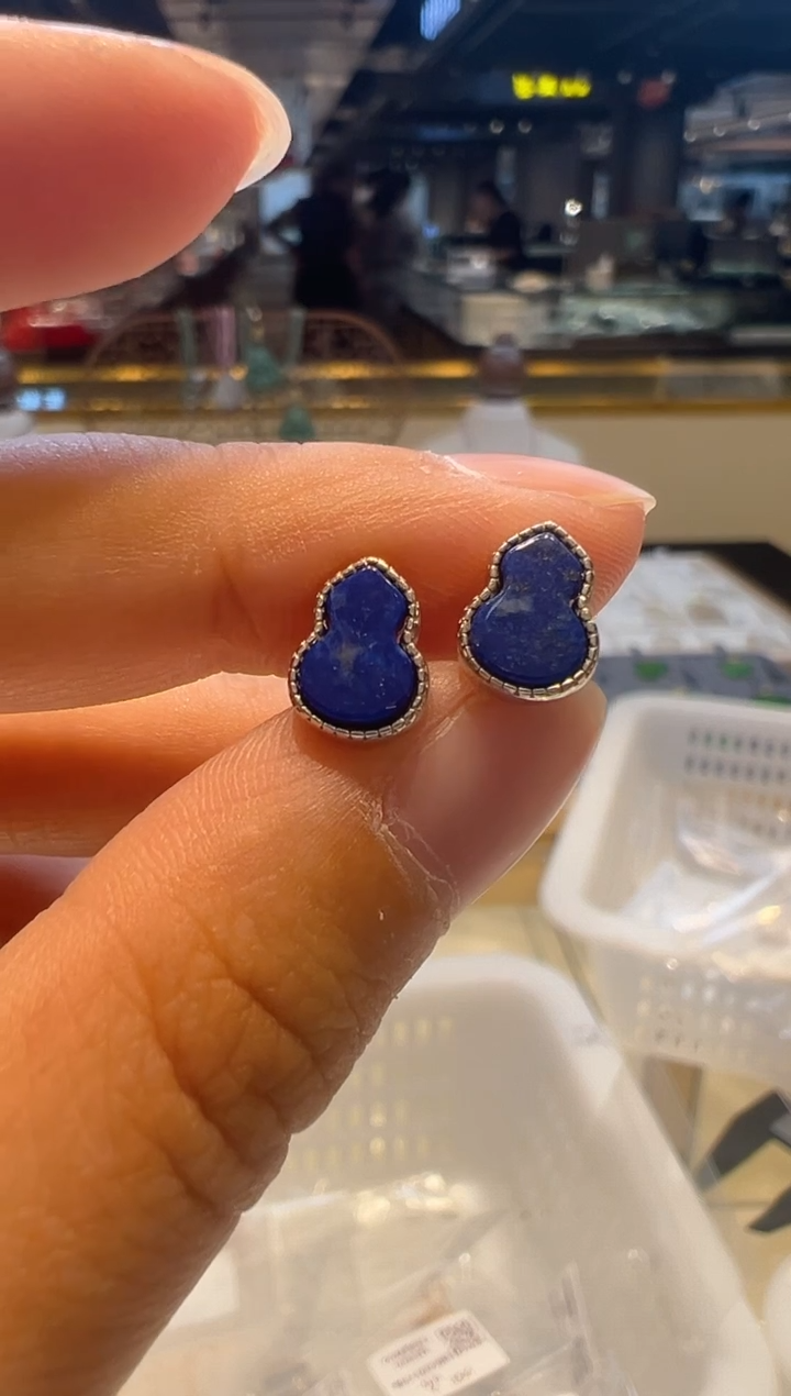 【闪购商品】青金石耳饰银S925镶嵌40