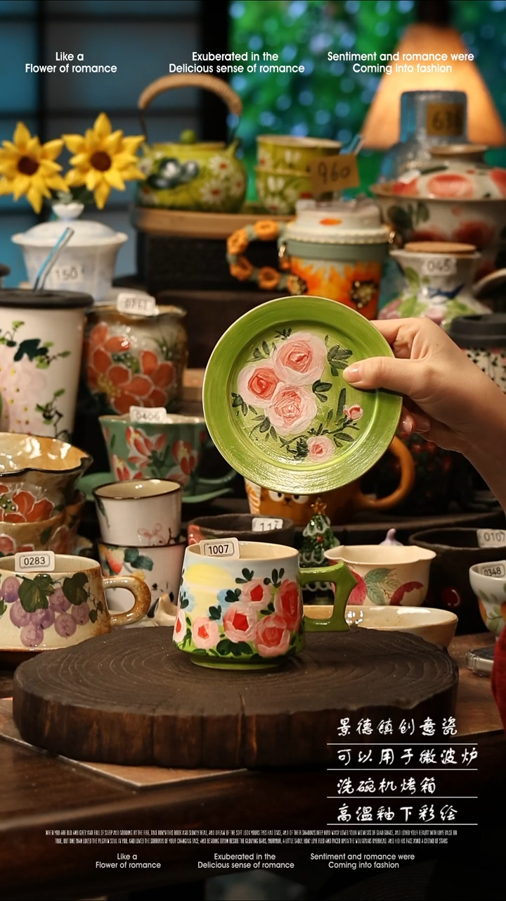 陶瓷景德镇高温釉下彩手工手绘款式@A1007@