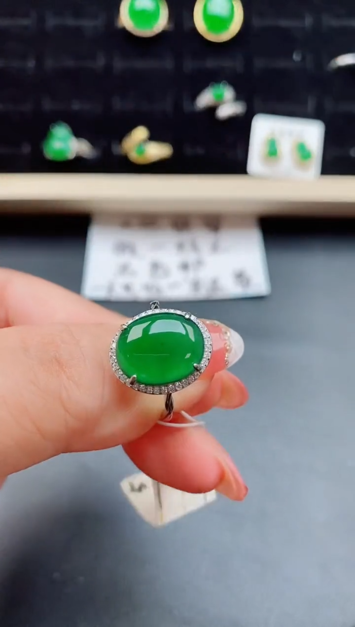 【闪购商品】翡翠戒指银S925镶嵌5080850