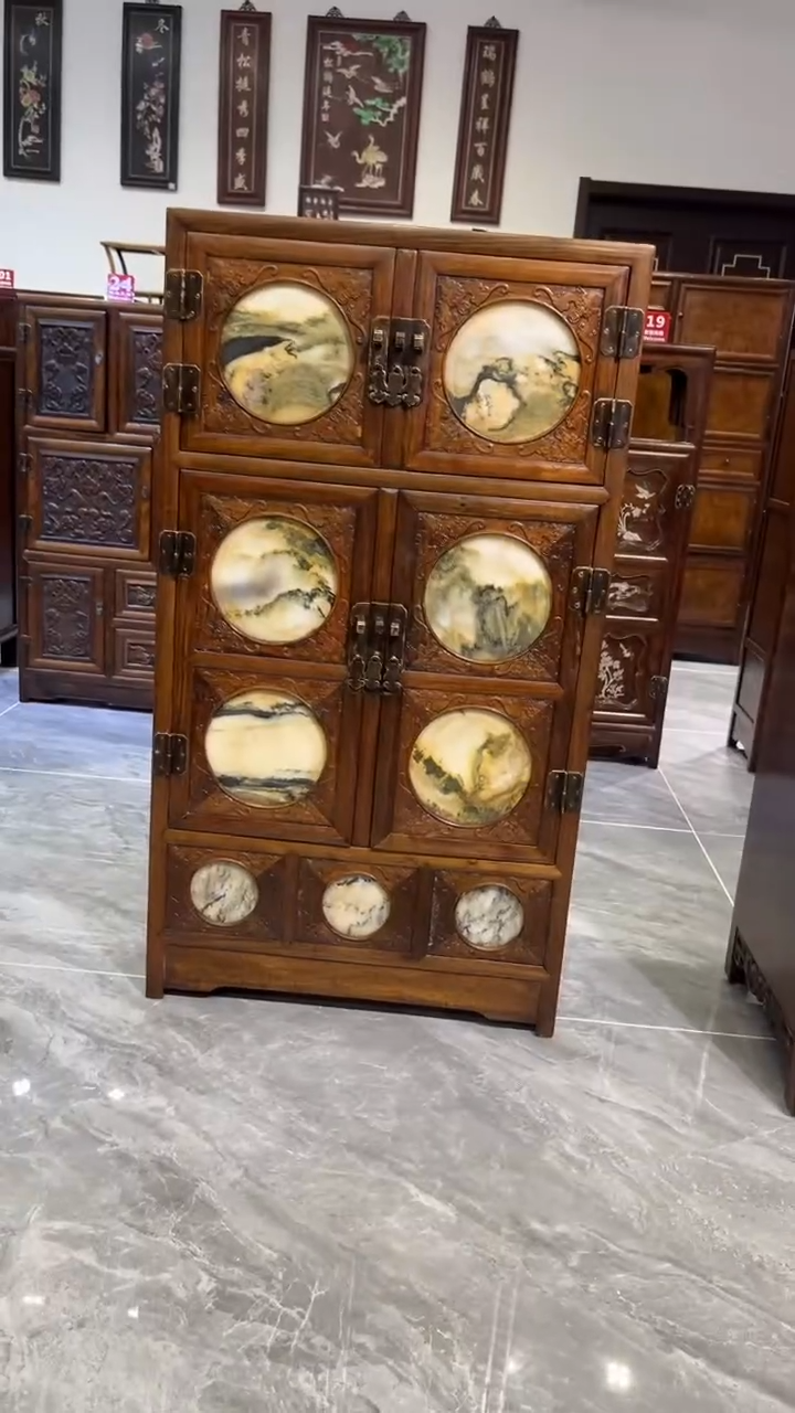 木云石板镶嵌顶箱柜