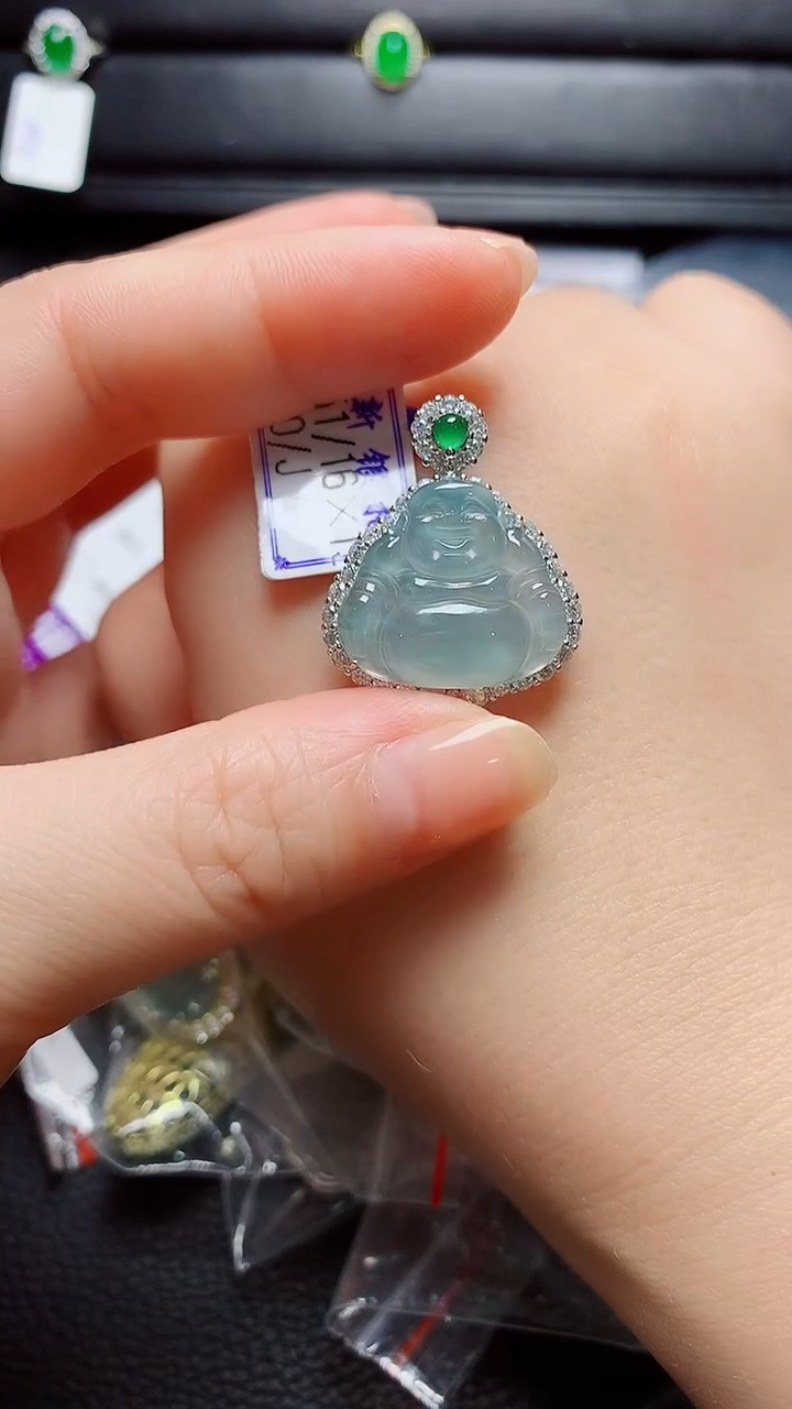 银S925镶嵌戒指翡翠 天然翡翠A货s925银镶