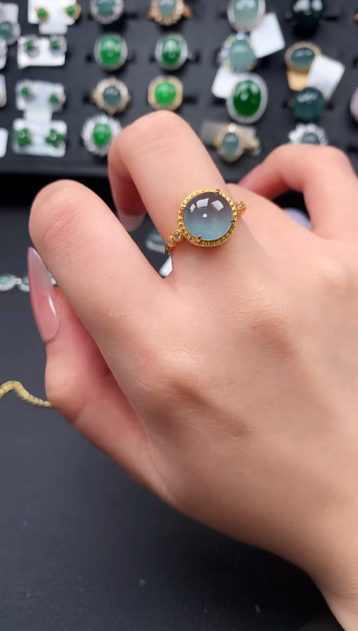 【闪购商品】翡翠戒指银S925镶嵌613414