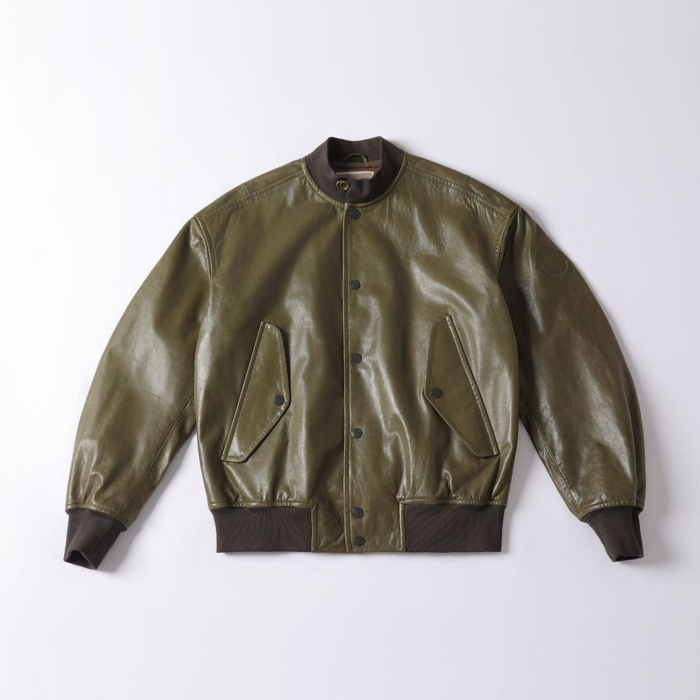 INSLOWS复古时尚A1飞行员机车立领绵羊皮夹克男士春季真皮衣外套 