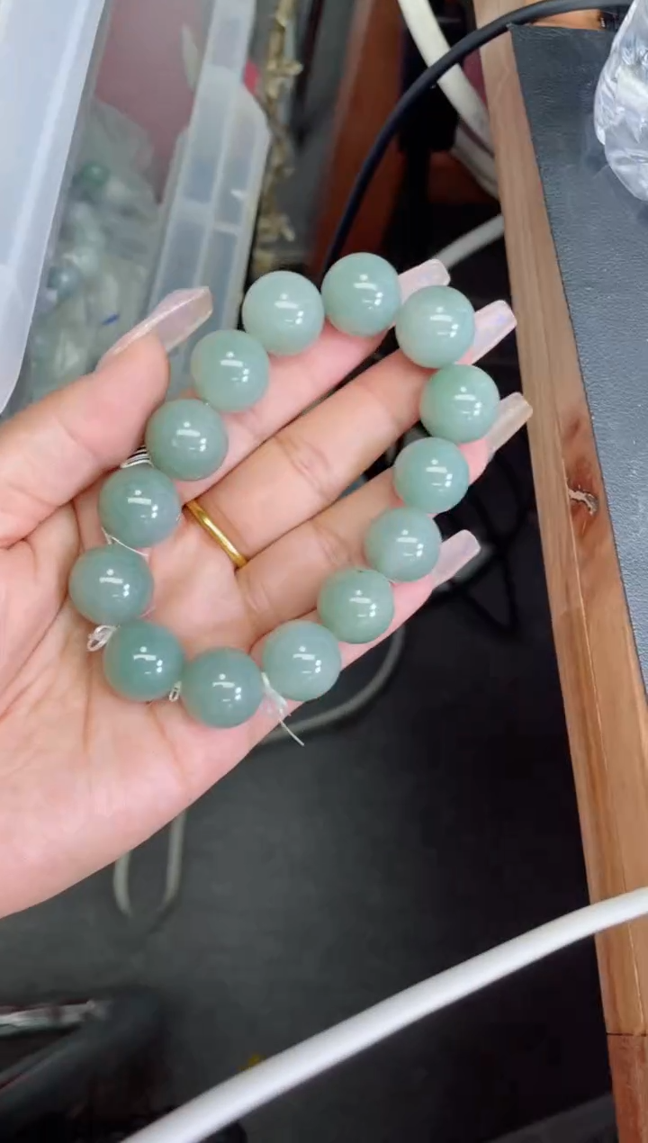 未镶嵌定制翡翠珠串15.1