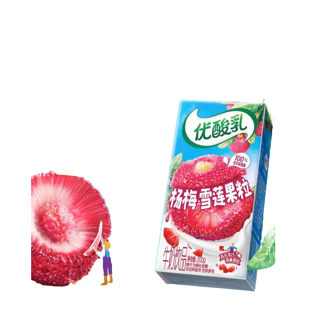 （新品）伊利优酸乳杨梅·雪莲果粒200ml/包早餐必备营养奶
