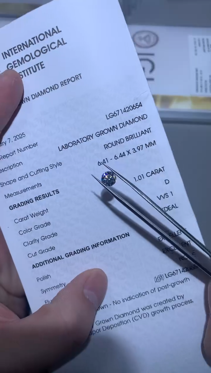 【闪购商品】实验室培育钻石裸石未镶嵌1.01D671420654