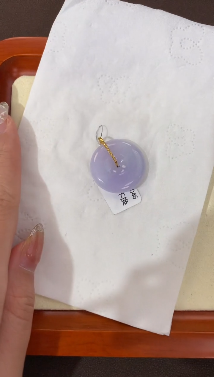 【闪购商品】翡翠颈饰18K金镶嵌天然缅甸a货翡翠