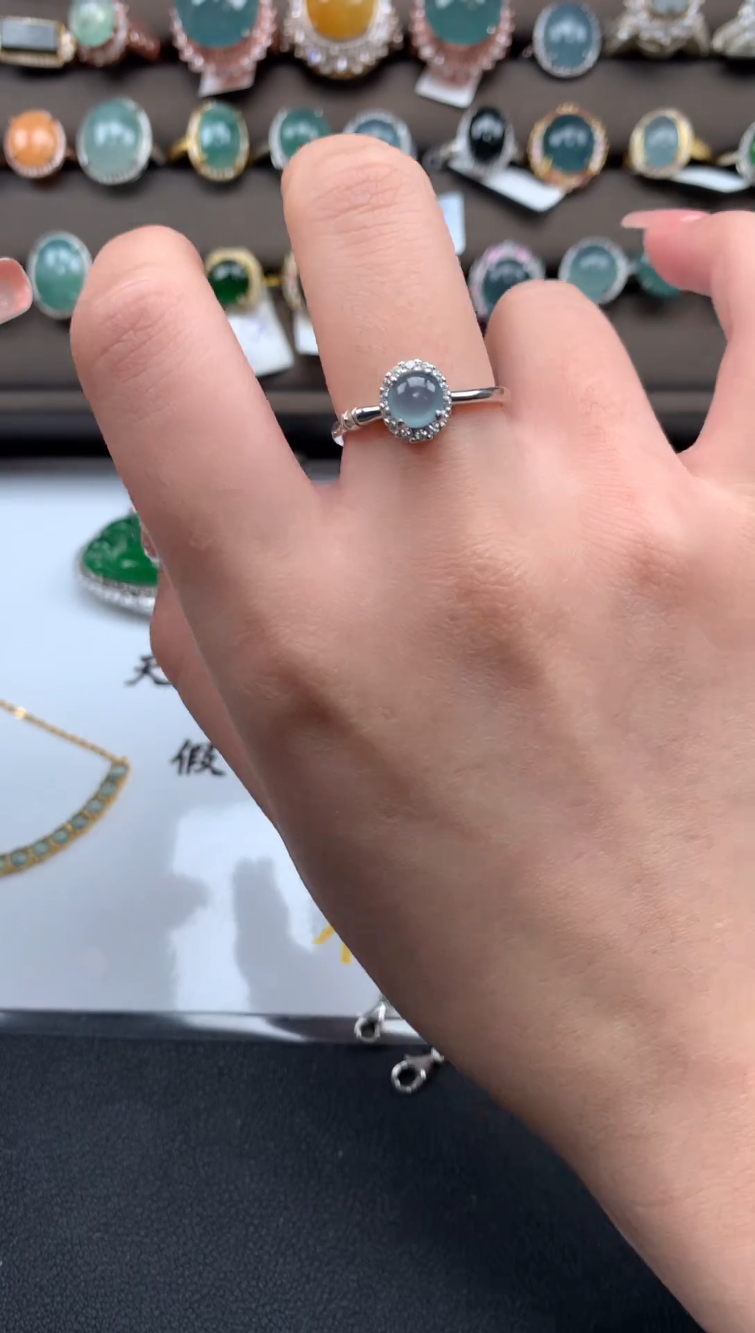 【闪购商品】翡翠戒指银S925镶嵌52114