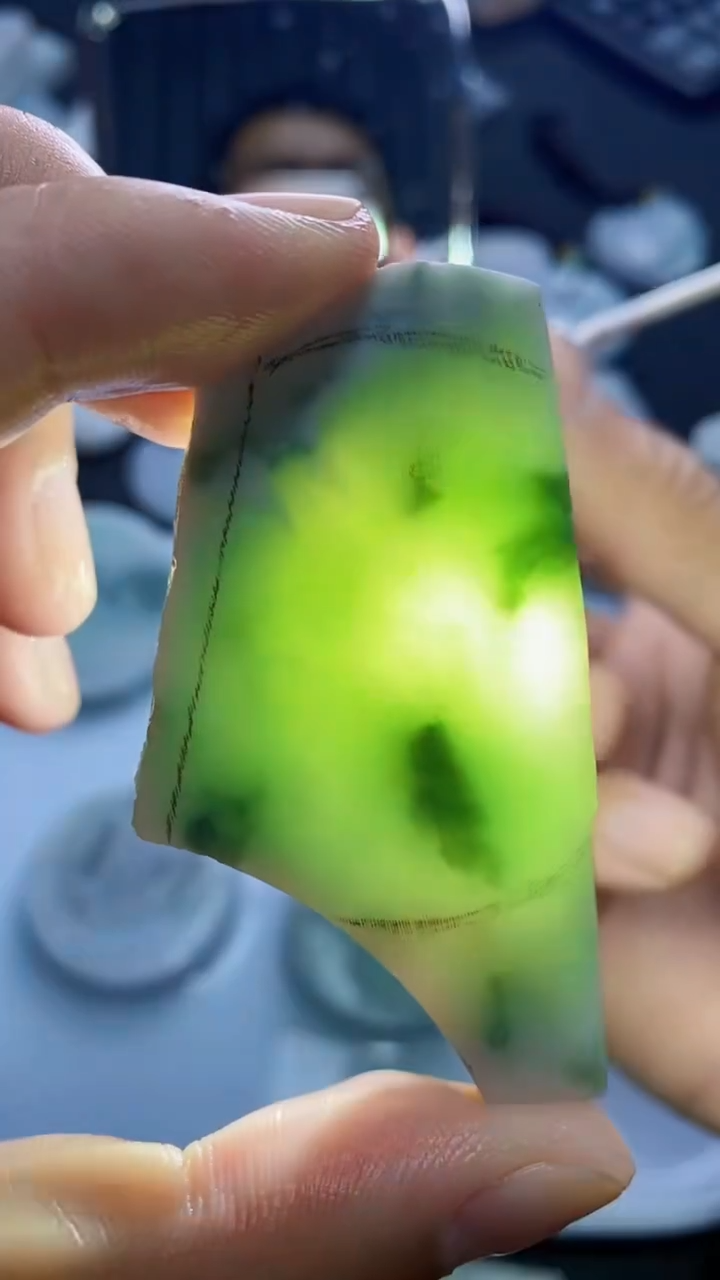 裸石翡翠天然缅甸A货【海】34