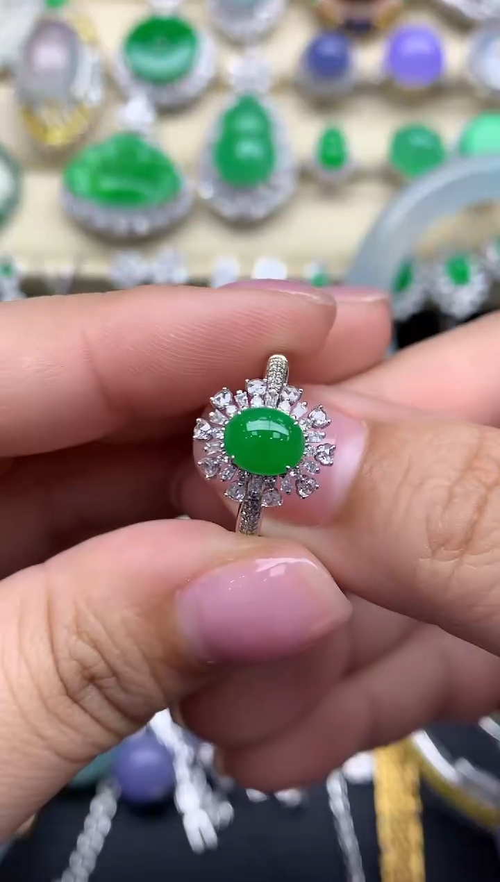 【闪购商品】翡翠戒指18K金镶嵌491-中国好珍宝