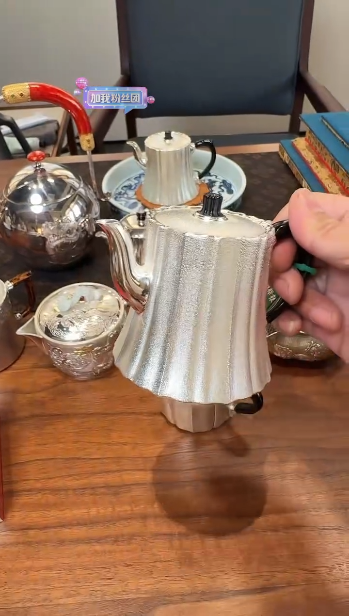 -寸发标手作雪花银权心权意壶