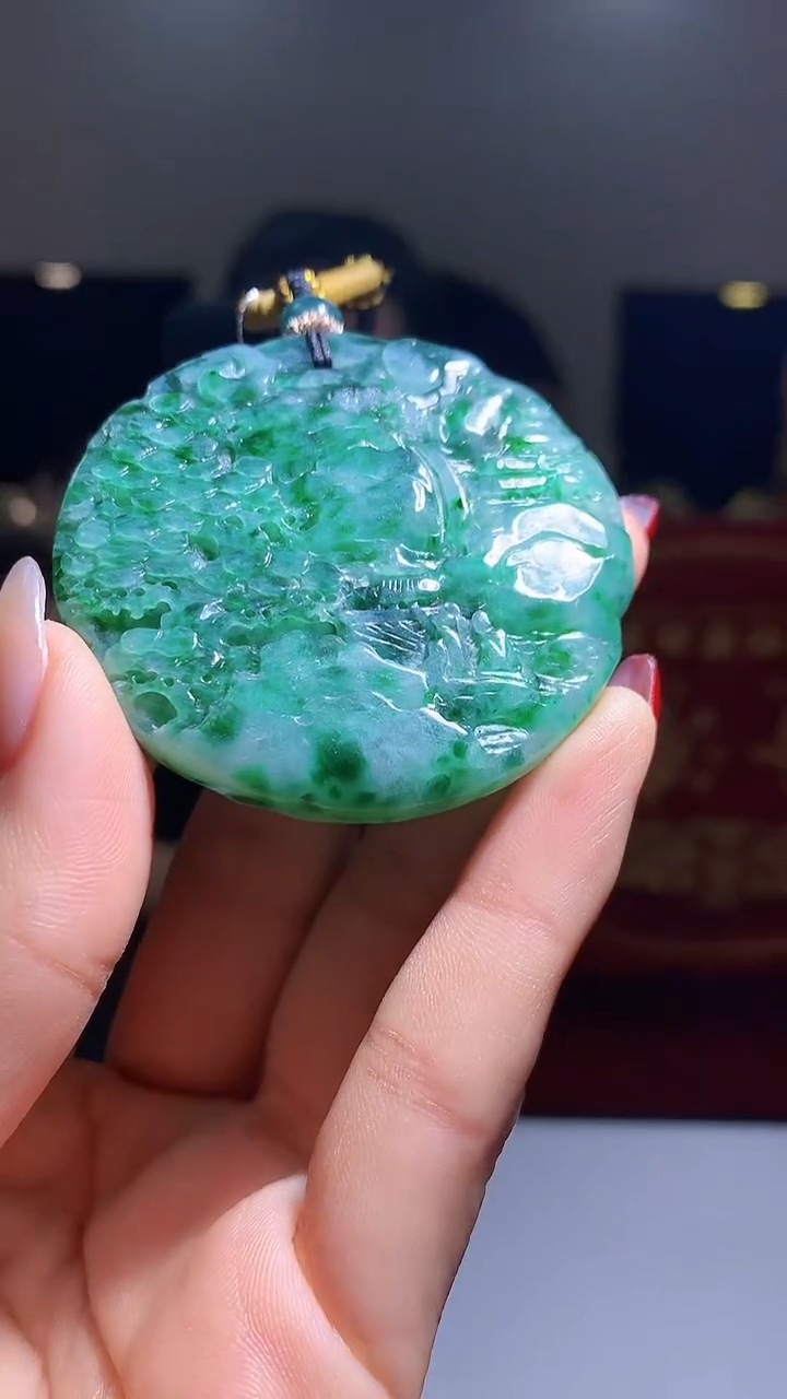 【闪购商品】定制翡翠未镶嵌1002hm-毛货挂件31